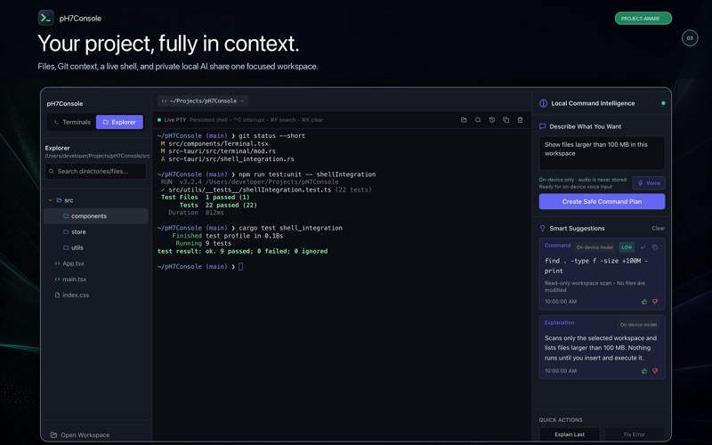 pH7Console screenshot