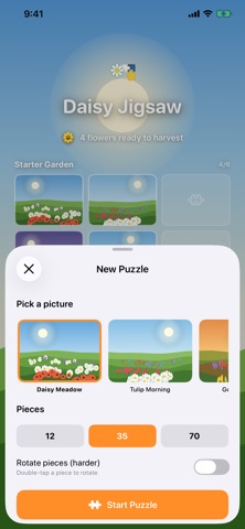 Daisy Garden Jigsaw Puzzle iPhone screenshot