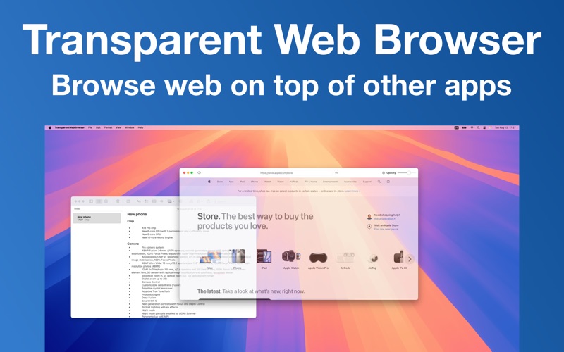 Transparent Web Browser screenshot