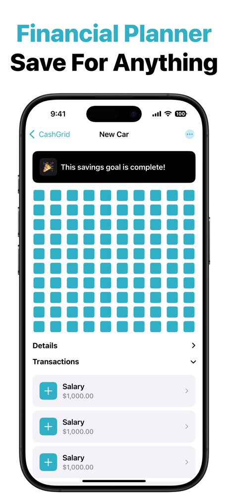 Savings Tracker Goal: CashGrid screenshot 2