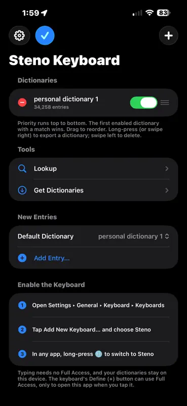 Steno Keyboard Pocket screenshot 3 of 9