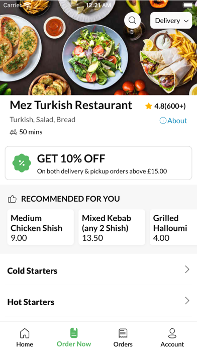 Mez Turkish Restaurant, Screenshot