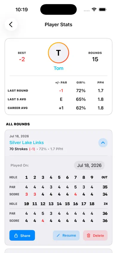 StatsLensGolf screenshot 5