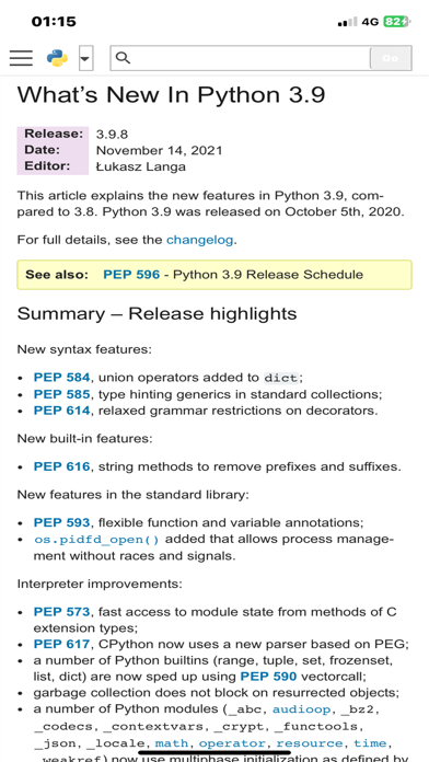 Python 3.9 Offline-Docs Screenshot