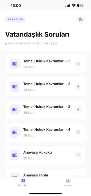 KPSS Vatandaşlık Sorular 2026 screenshot 1