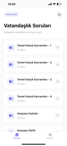 KPSS Vatandaşlık Sorular 2026 screenshot