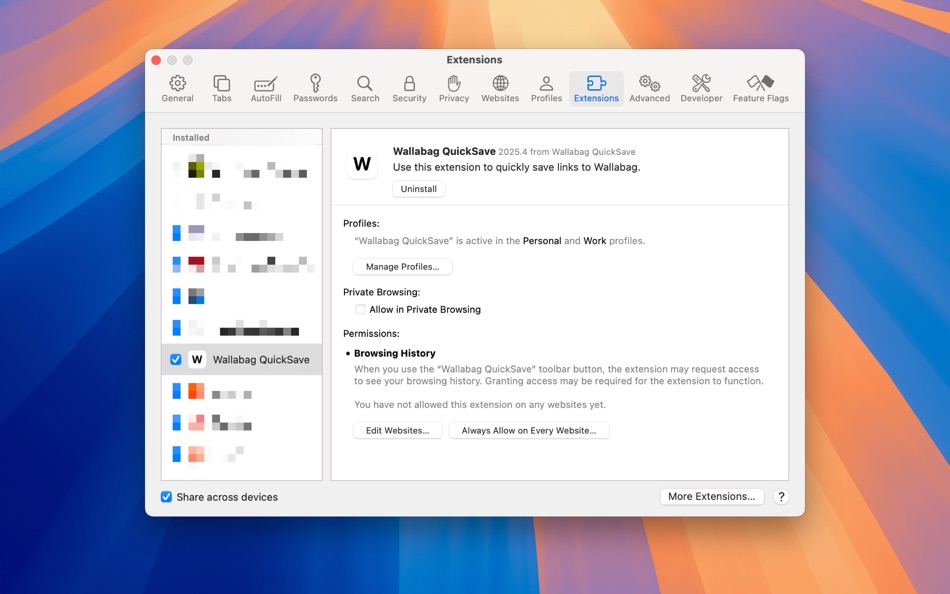 #3. QuickSave for Wallabag (macOS) 由: Jan Dammshaeuser