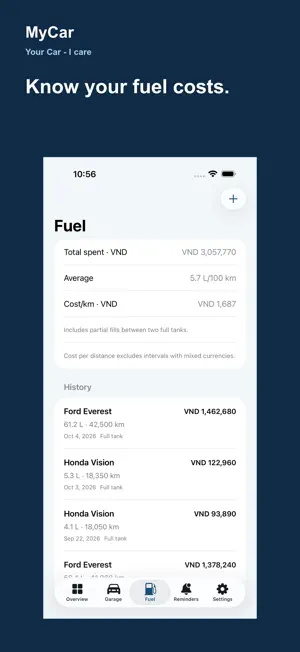 My Car: Care & Fuel screenshot 3
