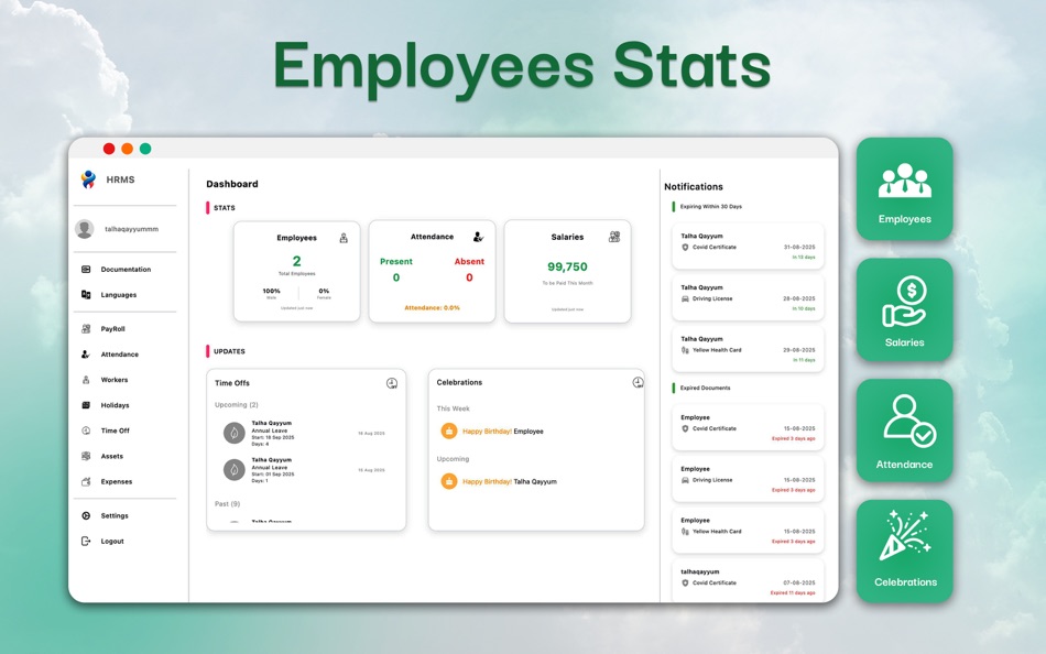 #1. HR,Payroll & Workforce Manager (macOS) By: Yasir Rafique