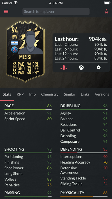 FUT Mind 25 - Players database Screenshot