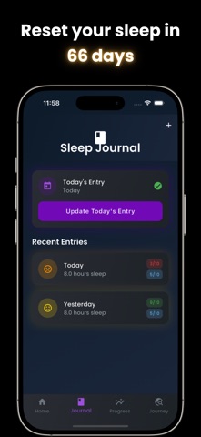 RiseSleep: Daily Sleep Journal iPhone screenshot