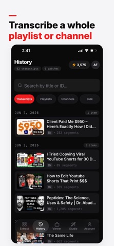 Transcript Dev: Video to Text iPhone screenshot