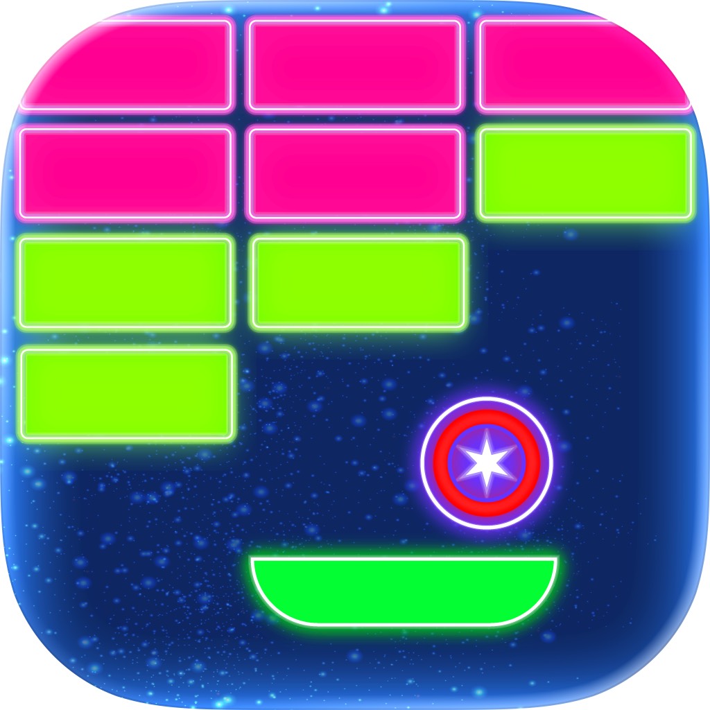 Apple App Store cover for Neon brick breaker