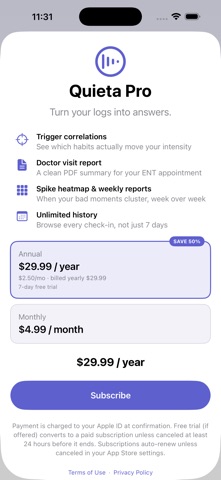 Quieta: Tinnitus Tracker Screenshot 5 of 5
