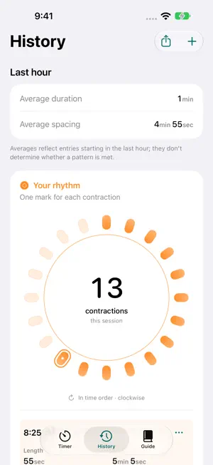 Ondra — Contraction Timer screenshot 2