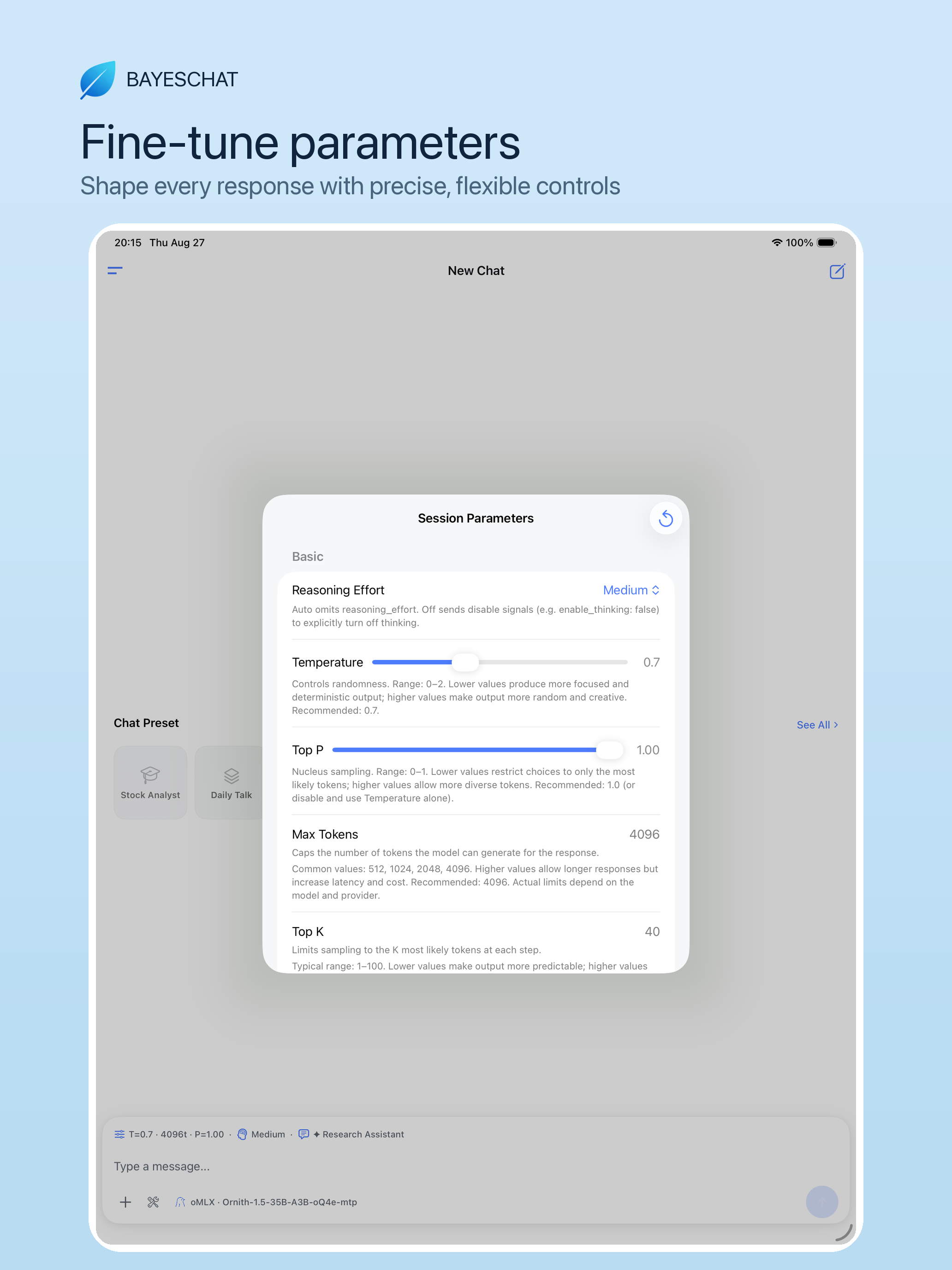 BayesChat - AI chat BYOK MCP screenshot 18