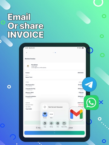 Invoice And Receipt Maker iPad screenshot