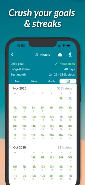 StepUp Pedometer Step Counter iPhone screenshot 2