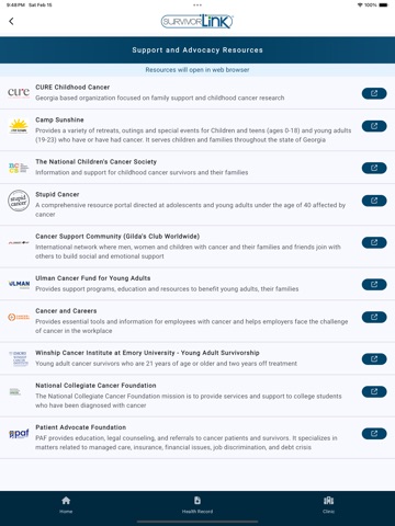 SurvivorLink iPad screenshot