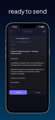 Untyped - Voice to Email iPhone screenshot