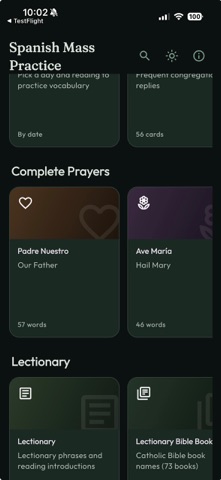 Practice Spanish Mass iPhone screenshot