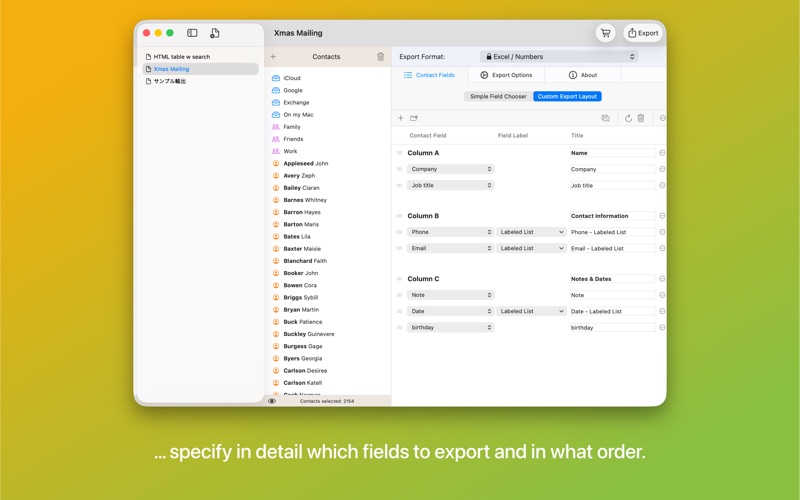 Screenshot #3 pour Exporter for Contacts 2