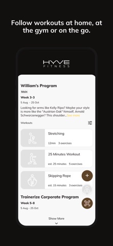 Hyve Fitness iPhone screenshot