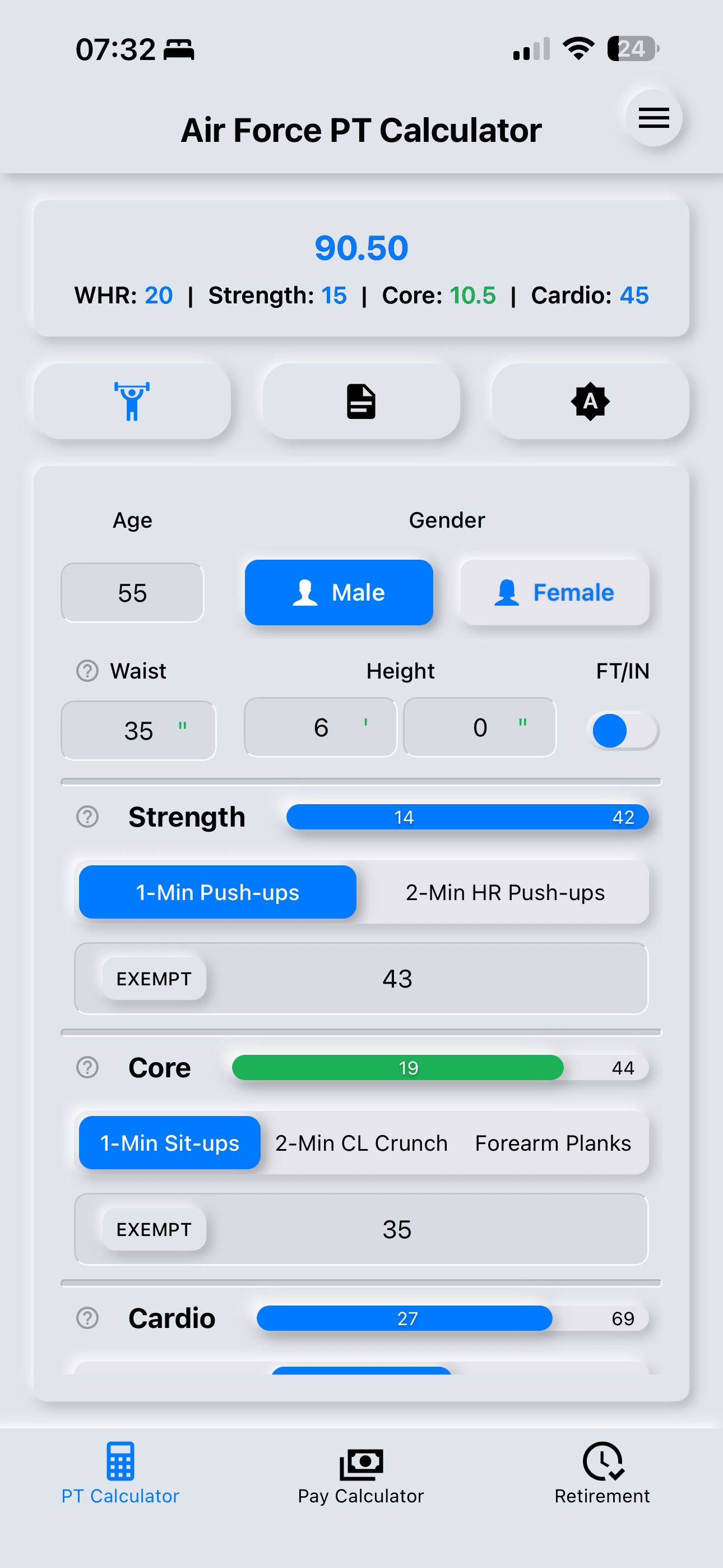Screenshot 1 of MilCalc - Military Calculator