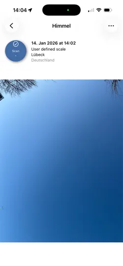 Capture d'écran de Cyanometer sur iPhone 5