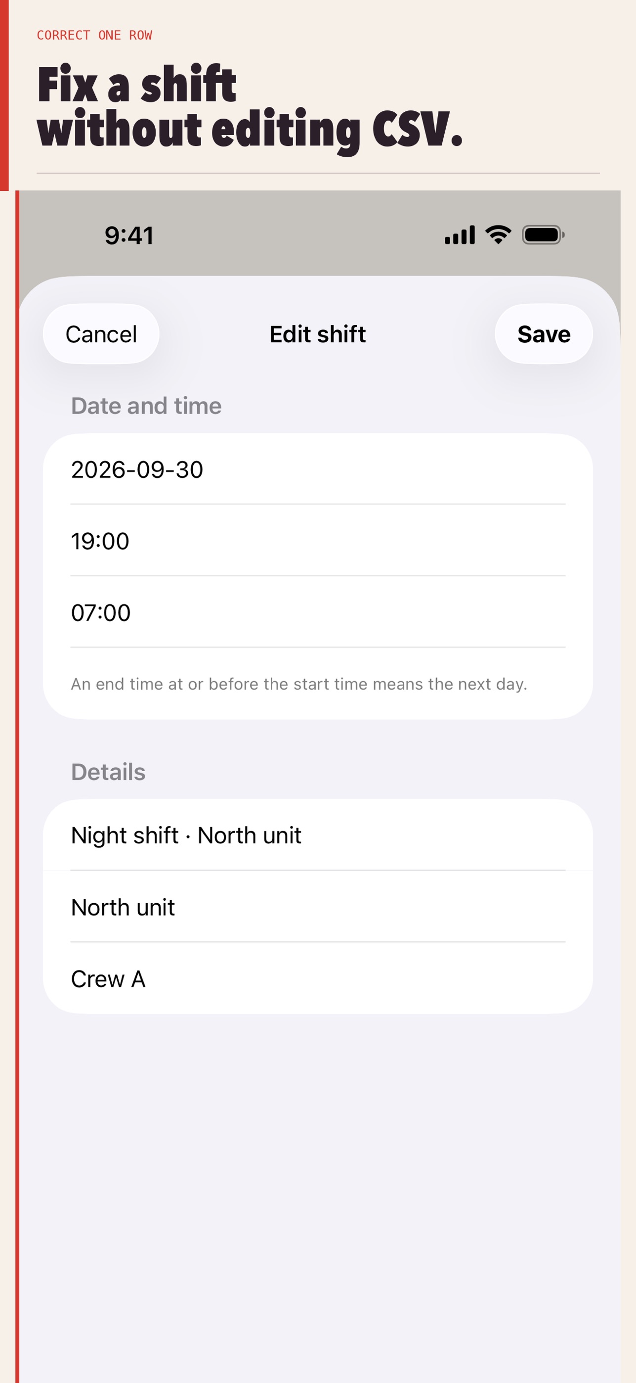 Screenshot 4 of RotaRibbon: CSV Shifts