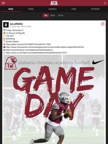 ACA Athletics iPad screenshot