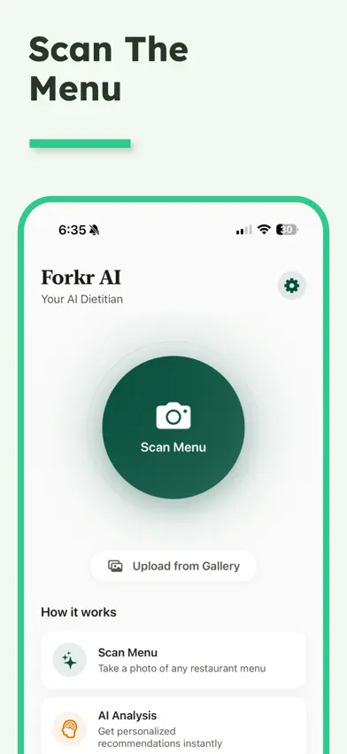Forkr: AI Menu Scanner screenshot 1
