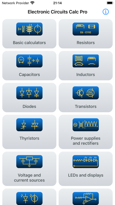 Screenshot #1 pour Electronic Circuits Calc Pro