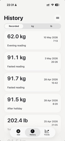 QuickWeightLog Screenshot 2 of 5