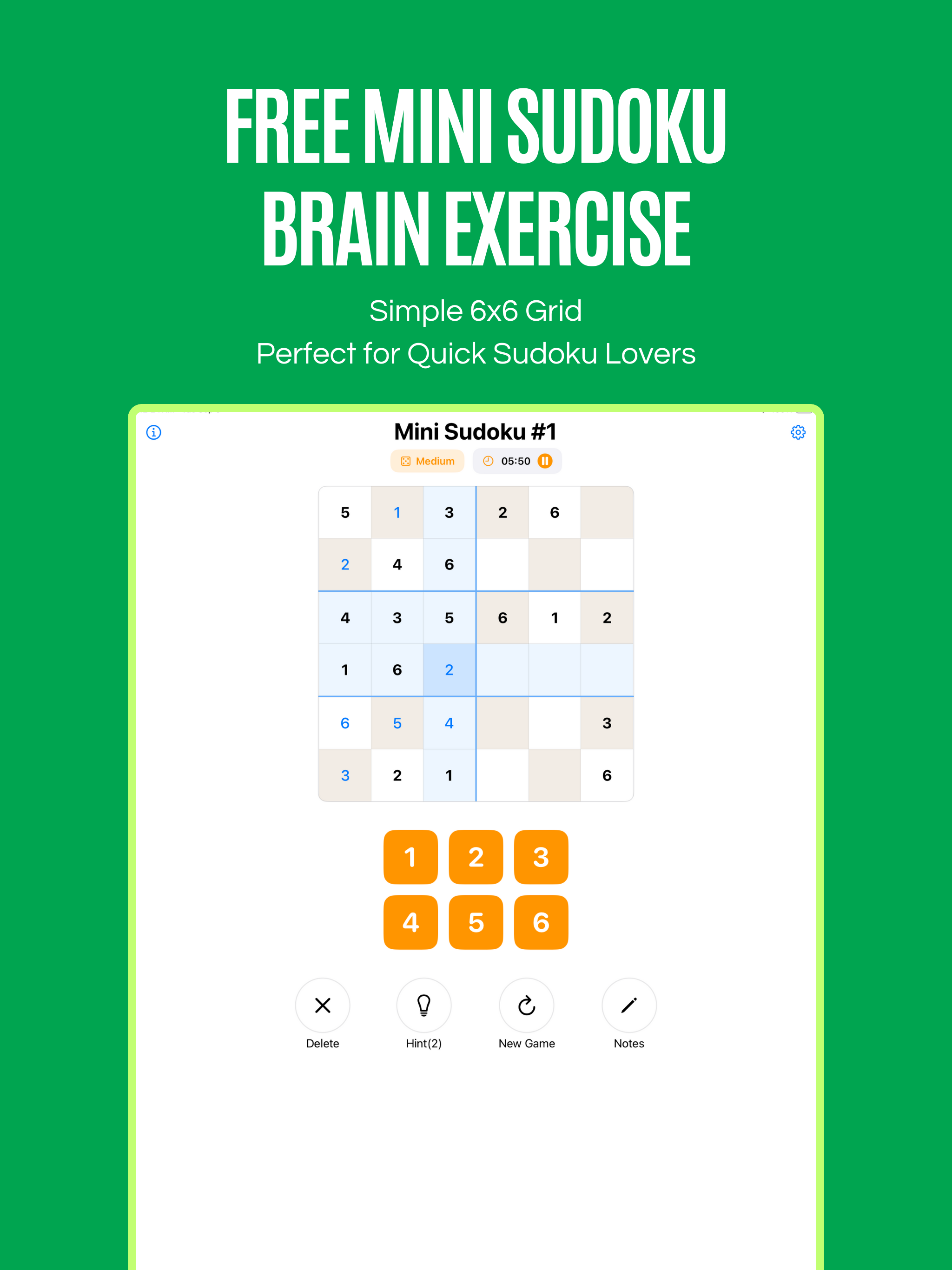 Mini Sudoku: 6x6 Challenge