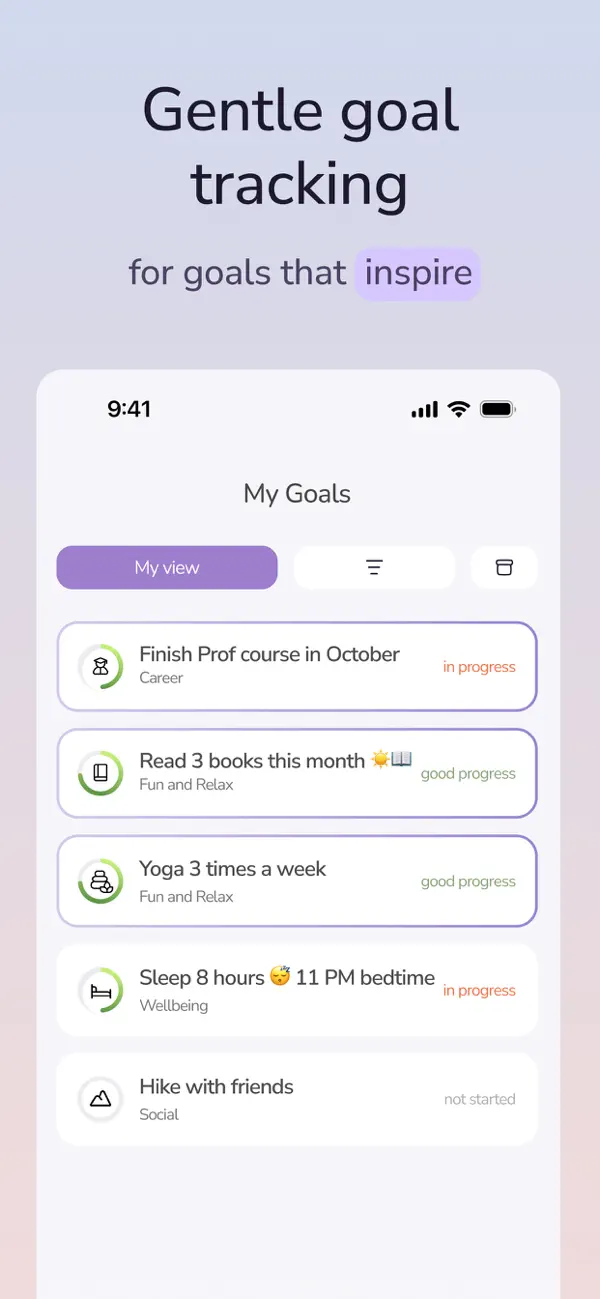 Screenshot #1 pour Noia – Goals & Vision Boards