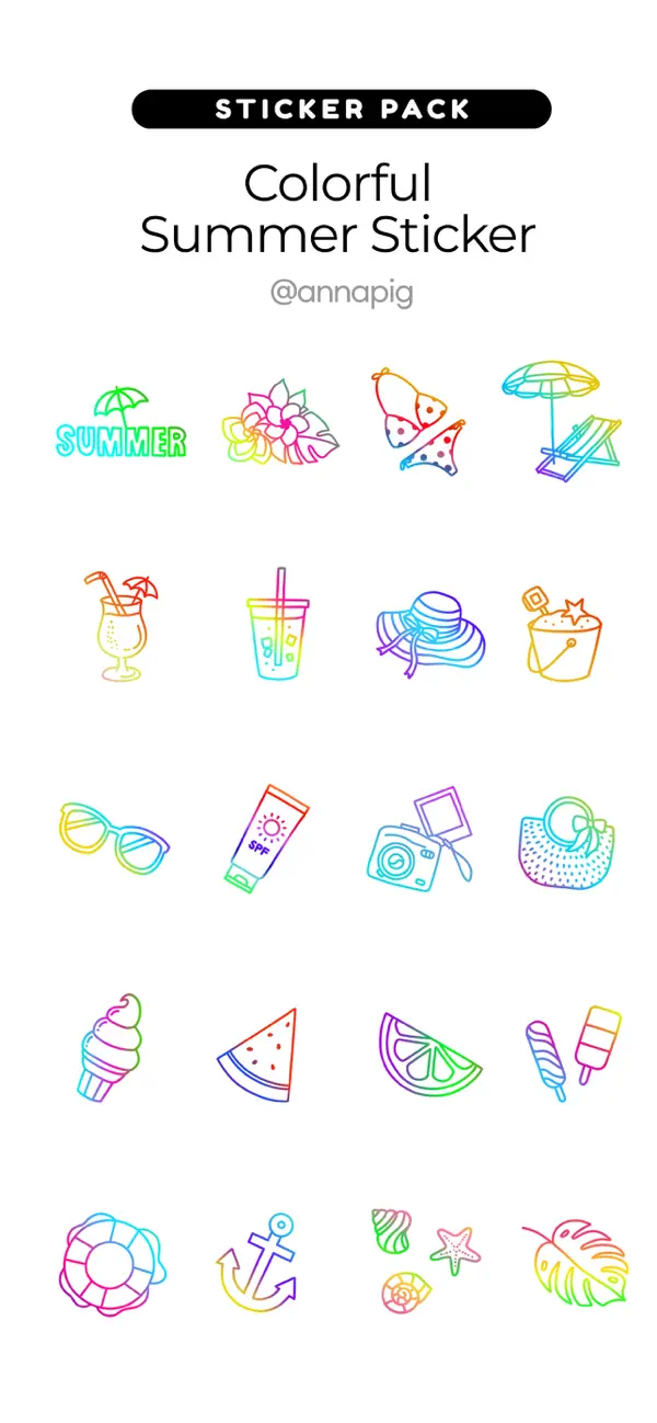 Screenshot #1 pour Colorful Summer Sticker