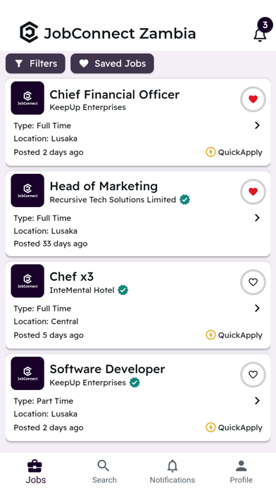 JobConnect Zambia Screenshot