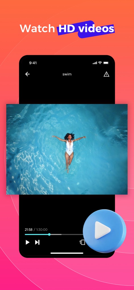 MoodPlayer - Media Player - Users can enjoy high-definition video output and intuitive playback controls, including a prominent play button and a clear progress bar for seamless navigation.