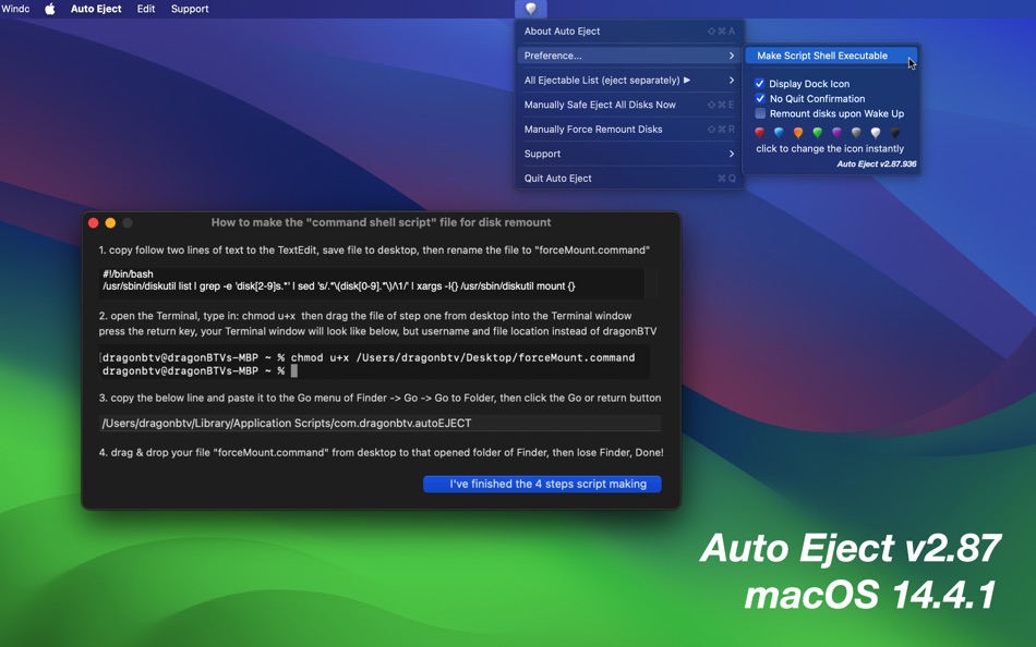 #1. Auto Eject (macOS) Podle: Jiulong Zhao