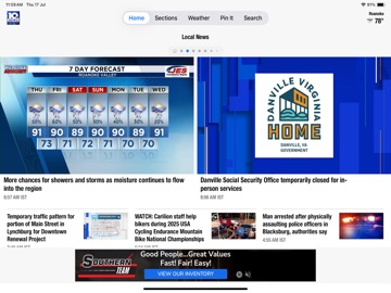 WSLS 10 News - Roanoke iPad screenshot