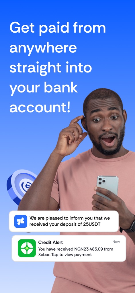 Xebar: Crypto to Cash in 60s - L'application Xebar assure des dépôts rapides en USDT et des alertes de crédit immédiates, garantissant des paiements directs sur les comptes bancaires des utilisateurs avec une transparence totale.