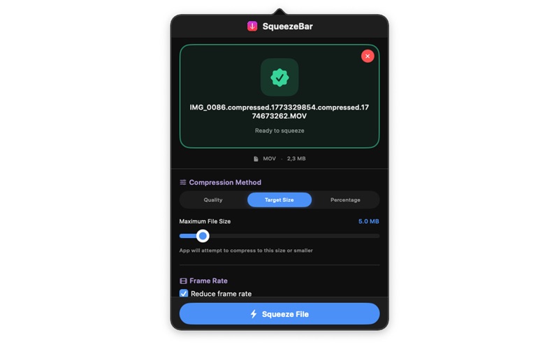 SqueezeBar screenshot