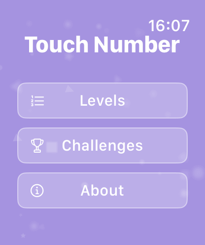 Touch Number puzzle for watch