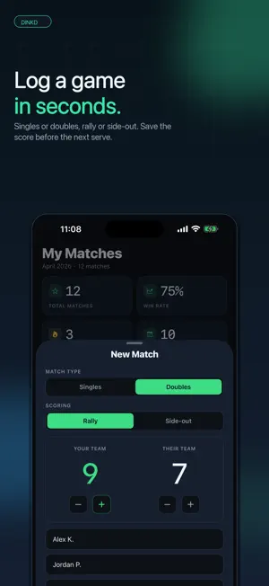 Dinkd: Pickleball Score Keeper screenshot 2