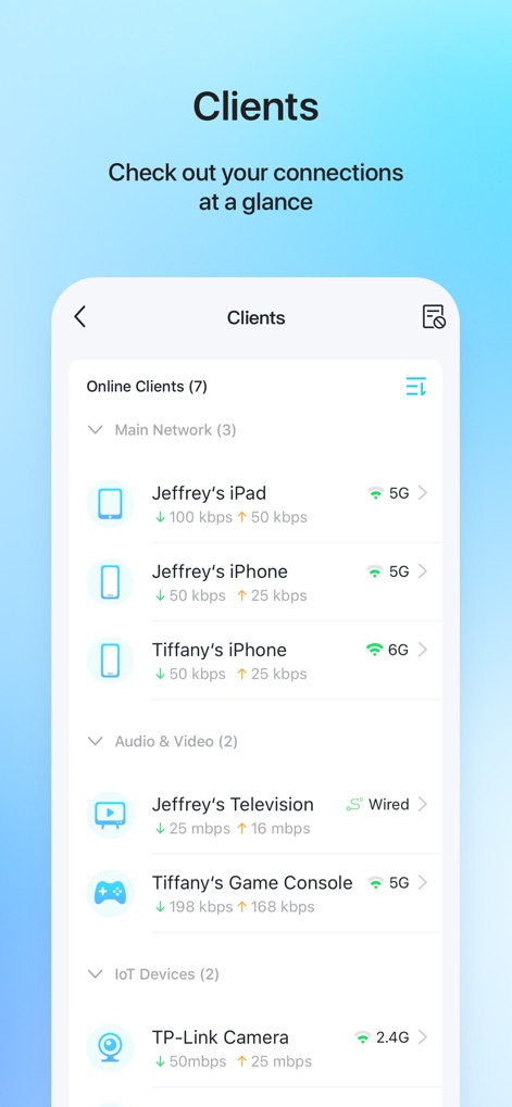 TP-Link Tether - 接続デバイス一覧