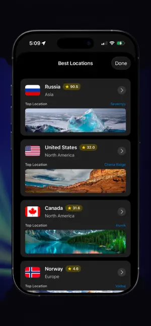 Aurora Forecast Apps: Glendale iPhone screenshot 6