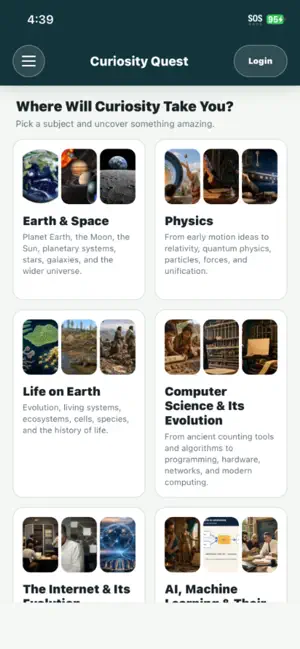 Curiousity App screenshot 1