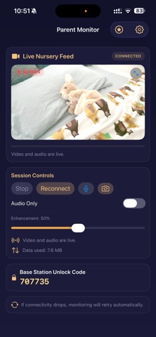 Dozi Baby Monitor iPhone screenshot