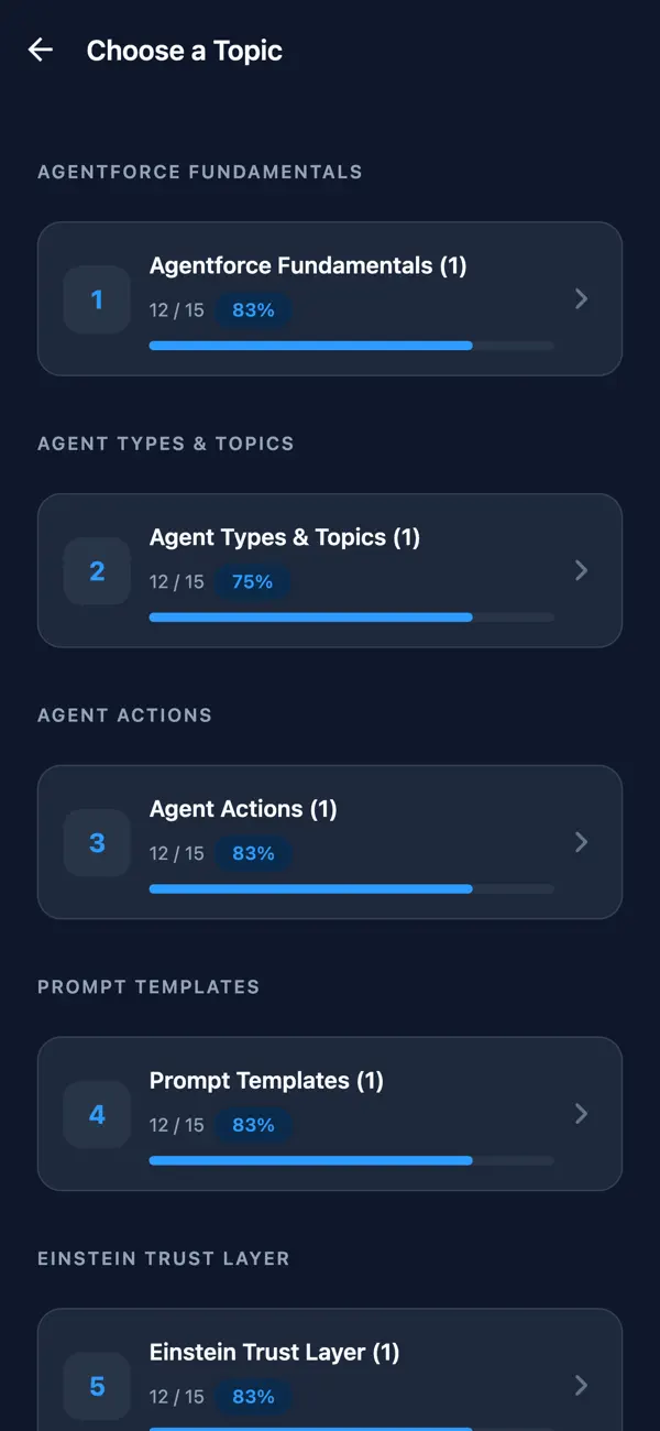 Screenshot #2 pour Agentforce Specialist Prep